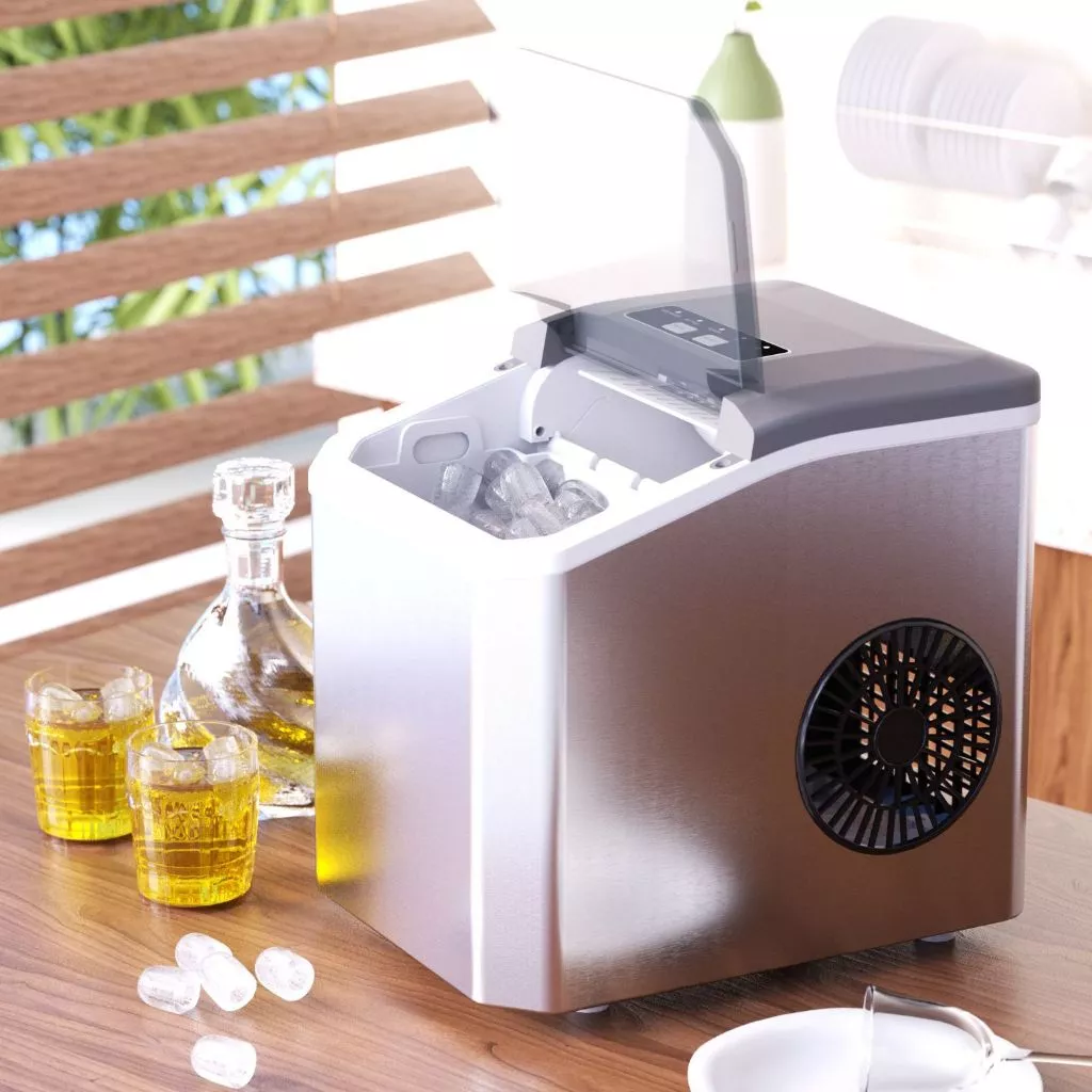 Máy làm đá mini công suất lớn hoàntoàn tự động 15kg đá Tạo Đá Siêu Tốc Trong 6 - 8 Phút