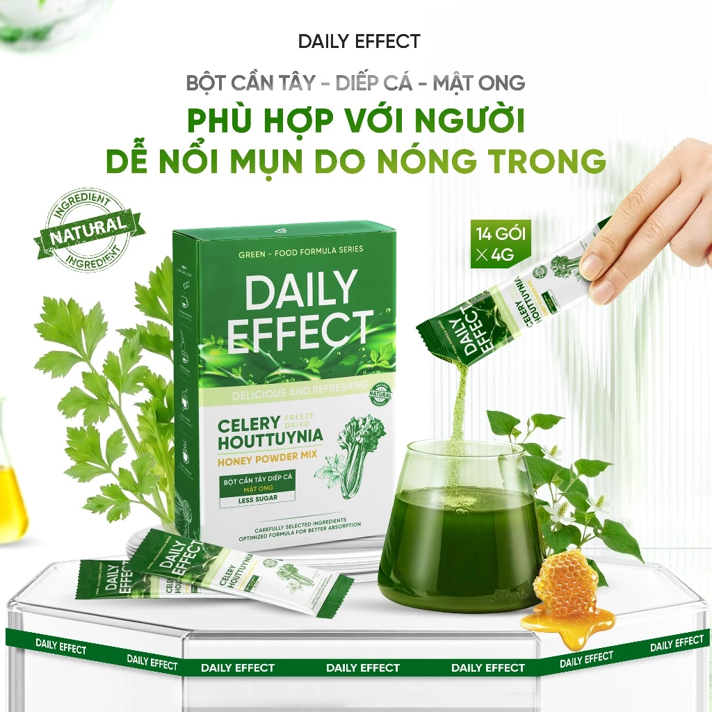 DAILY EFFECT Celery Houttuynia Honey Power Mix (Hộp 14 Gói x 4g)