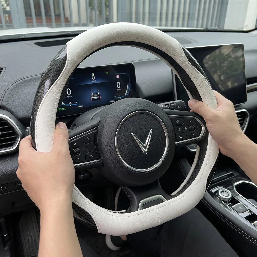 2026 Mẫu Vinfast VF3 VF5 VF6 VF7 VFe34 Fadil Bọc Vô Lăng Bọc Da Da Dùng Cho tất cả các mùa