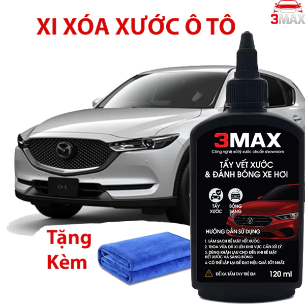 Xi xóa xước sơn Ô tô Xe máy 3Max, Tặng khăn lau chuyên dụng, Tẩy các vết bẩn, Ố sơn xe!