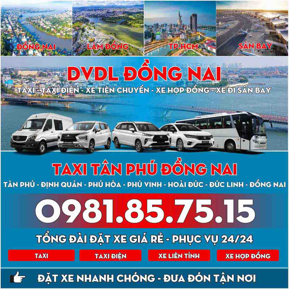 Taxi Tân Phú Đồng Nai – Báo Giá Rõ Ràng, Đặt Dịch Vụ Nhanh
