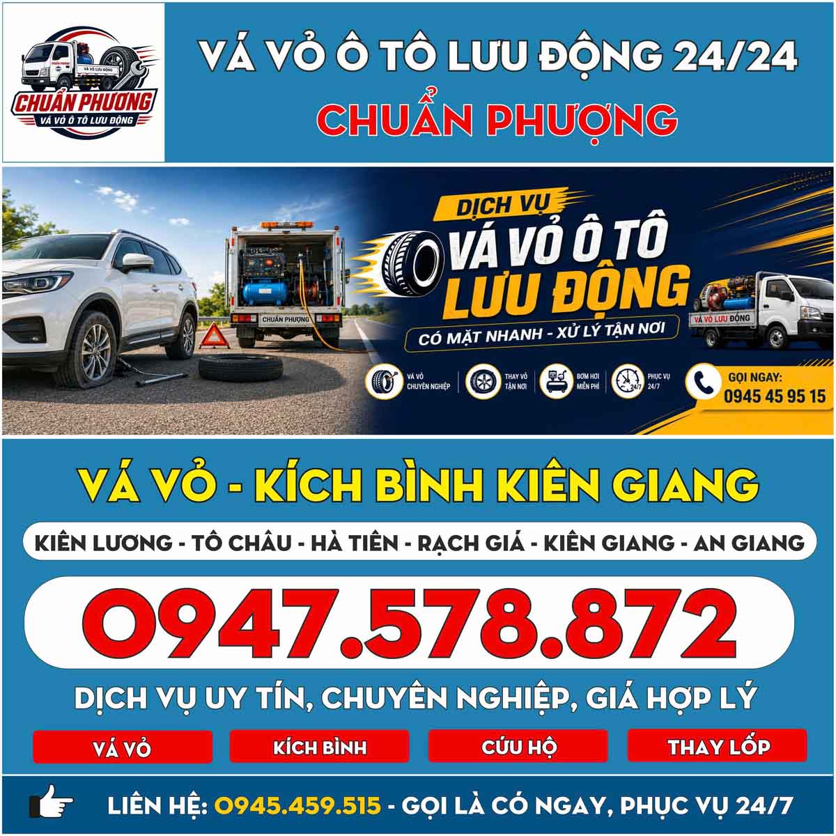 Vá Vỏ Lưu Động Kiên Giang