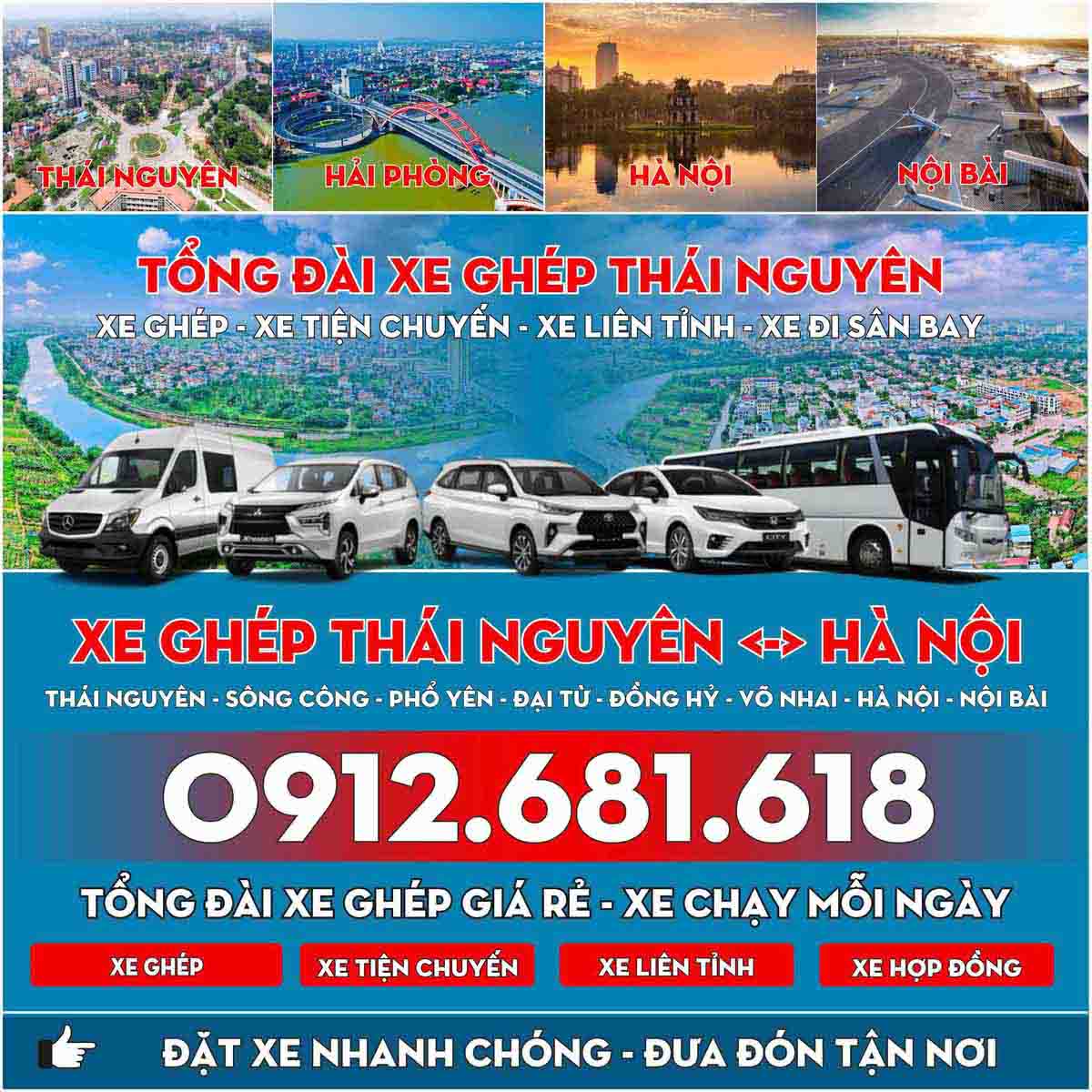 Xe Ghép Thái Nguyên Hà Nội – Đặt Online Dễ Dàng, Xác Nhận Lịch Rõ Ràng